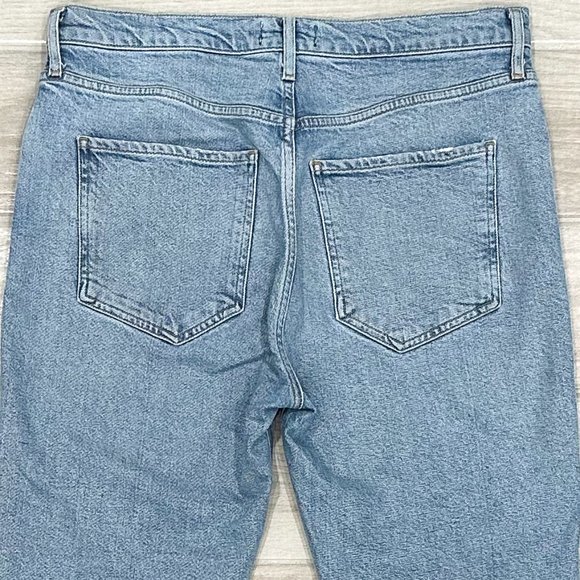 Agolde Riley High Rise Straight Crop Jeans in Shiver Light Wash Denim Size 30 - Picture 7 of 15
